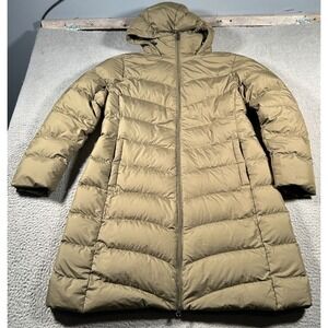 MEC Parka Jacket Women Large Green 80% Down Cluster Hoodie Pertex Quantum Winter